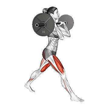 Barbell Front Rack Split Squat/اسکات با هالتر از جلو (اسپلیت)