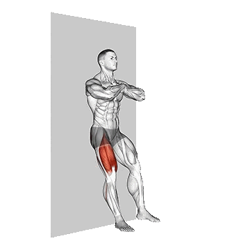 Bodyweight Single Leg Wall Squat/اسکات تک پا با دیوار با وزن بدن