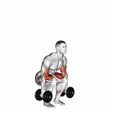 Dumbbell Biceps Curl Squat/اسکات دمبل جلو بازو