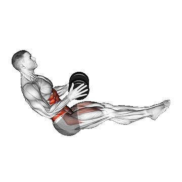 Dumbbell Straight Leg Russian Twist/راشن توییست با دمبل پا بالا