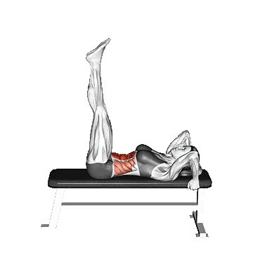Straight-Leg Reverse Crunches on Bench/کرانچ معکوس پا صاف رو نیمکت